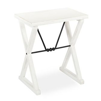 Travere Wood and Metal Side Table 22x14x26