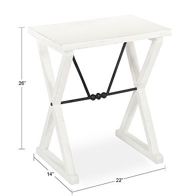 Travere Wood and Metal Side Table 22x14x26