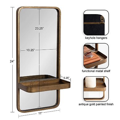 Estero Wall Rectangle Mirror with Shelf