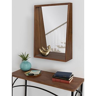 Hutton Wood Framed Wall Mirror with Shelf