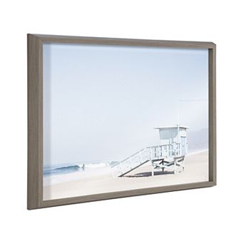 Blake Pale Blue Life Guard Tower Framed Printed Glass by Caroline Mint