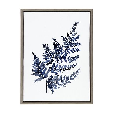 Sylvie Botanical Fern Indigo Framed Canvas by Sara Berrenson