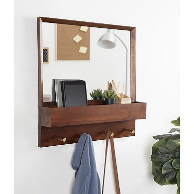 Hinter Wall Mirror with Shelf and Pegs