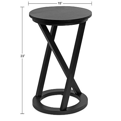 Aja Modern Wood Accent Table 15x15x23