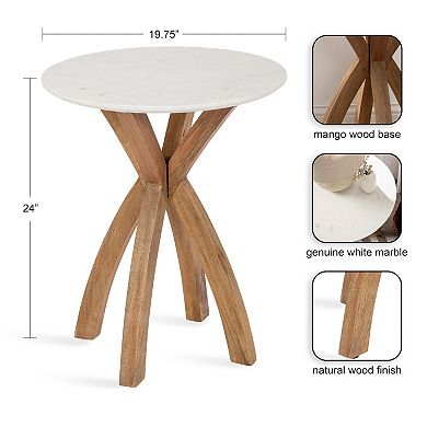 Soleyn Round Wood Side Table 20x20x24