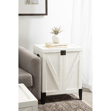 Cates Wood Side Table with Trunk Storage 21x27x15