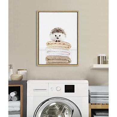 Sylvie Fold Hedgehog 1 Framed Canvas by Amy Peterson Art Studio