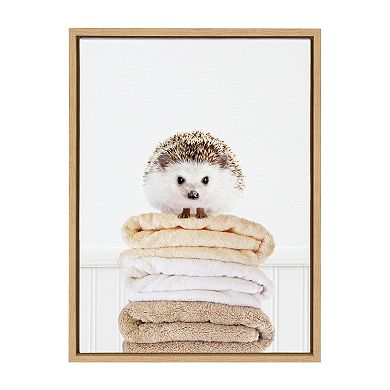 Sylvie Fold Hedgehog 1 Framed Canvas by Amy Peterson Art Studio
