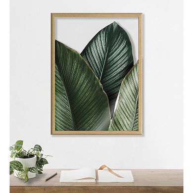 Blake Tropical Palm Leaves Framed Printed Glass by Amy Peterson Art Studio