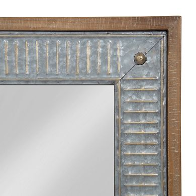 Deely Wood and Metal Wall Mirror