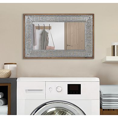 Deely Wood and Metal Wall Mirror