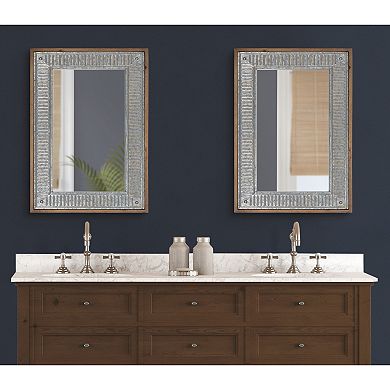 Deely Wood and Metal Wall Mirror