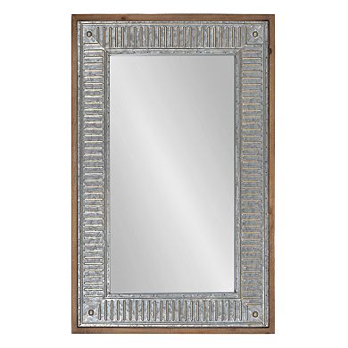 Deely Wood and Metal Wall Mirror