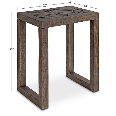 Elyria Wood Side Table 20x14x26
