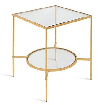 Tulare Metal and Glass Side Table 18x18x23