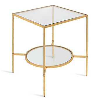 Tulare Metal and Glass Side Table 18x18x23