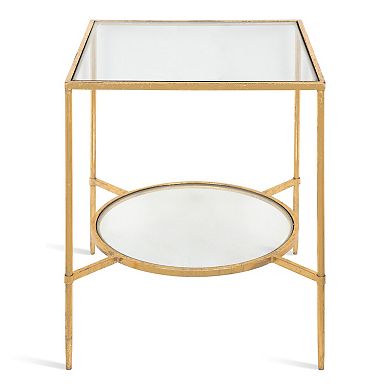 Tulare Metal and Glass Side Table 18x18x23