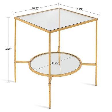 Tulare Metal and Glass Side Table 18x18x23