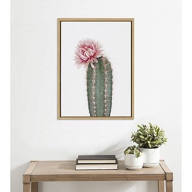 Sylvie Pink Cactus Flower Framed Canvas by Amy Peterson Art Studio