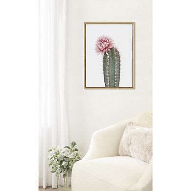 Sylvie Pink Cactus Flower Framed Canvas by Amy Peterson Art Studio