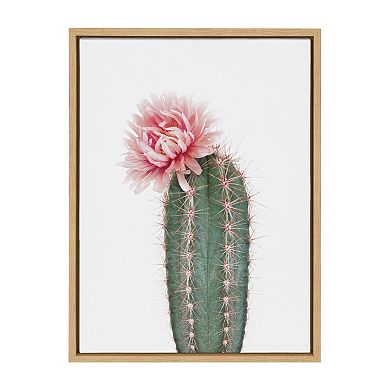 Sylvie Pink Cactus Flower Framed Canvas by Amy Peterson Art Studio