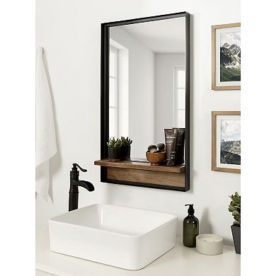 Owing Rectangle Mirror with Shelf