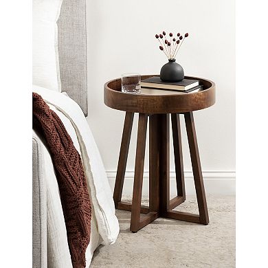 Avery Round Wood Side Table 18x18x22