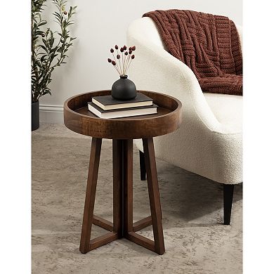 Avery Round Wood Side Table 18x18x22