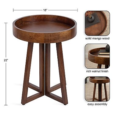 Avery Round Wood Side Table 18x18x22