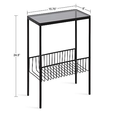Trubey Modern Side Table 15.75x8x24.6