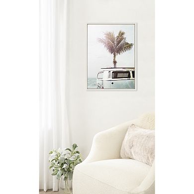 Sylvie Blue Beach Van Framed Canvas by Amy Peterson Art Studio