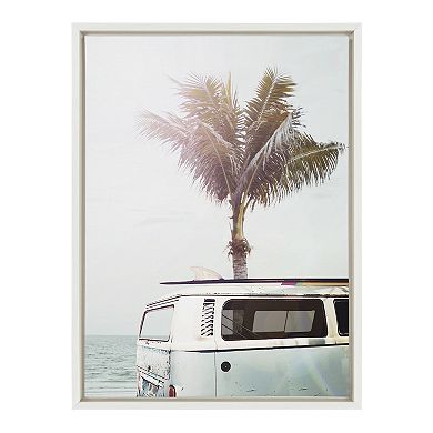 Sylvie Blue Beach Van Framed Canvas by Amy Peterson Art Studio