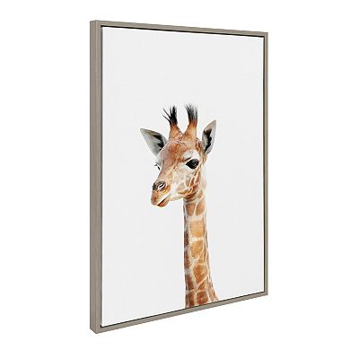 Sylvie Baby Giraffe Framed Canvas by Amy Peterson