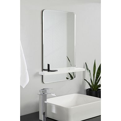 Fosset Frameless Mirror with Shelf