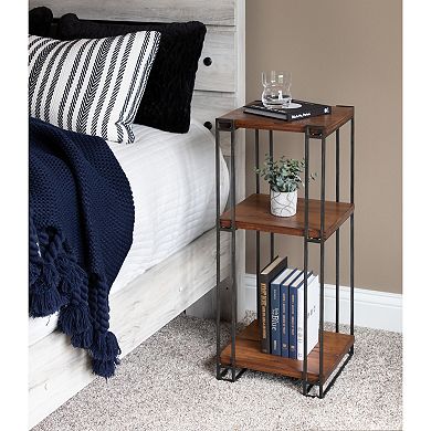 Lintz Wood and Metal Tea Table 12x12x30