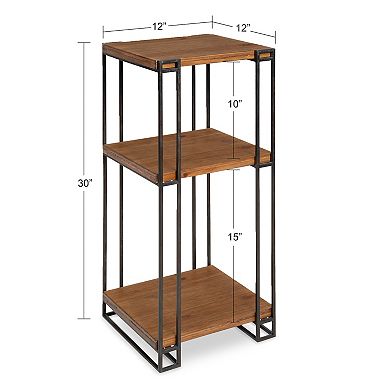 Lintz Wood and Metal Tea Table 12x12x30