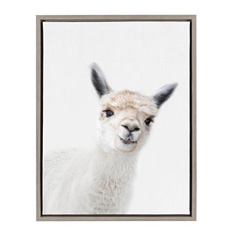 Sylvie Animal Studio Alpaca Framed Canvas by Amy Peterson Art Studio