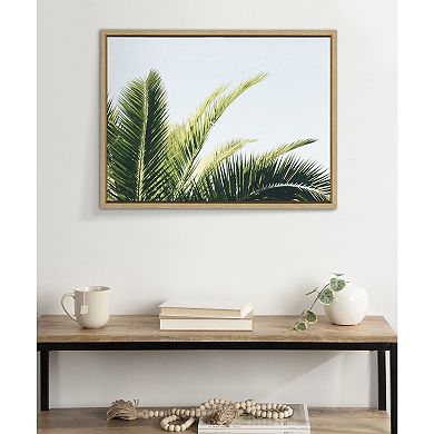 Sylvie Tropical Palm Under Blue Sky Framed Canvas by Amy Peterson Art Studio