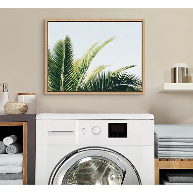 Sylvie Tropical Palm Under Blue Sky Framed Canvas by Amy Peterson Art Studio