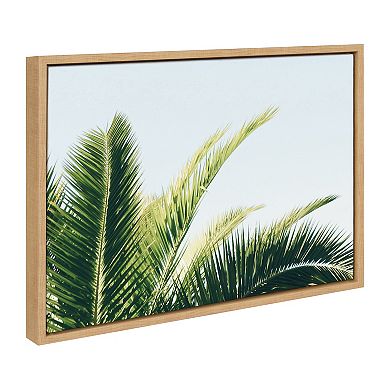 Sylvie Tropical Palm Under Blue Sky Framed Canvas by Amy Peterson Art Studio