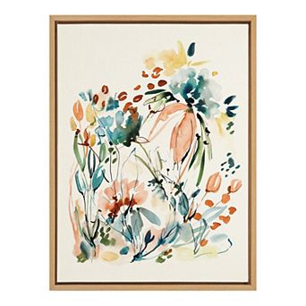 Sylvie Awakening Peach Framed Canvas by Sara Berrenson