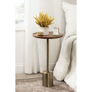 Xyler Wood and Metal Side Table 14x14x24