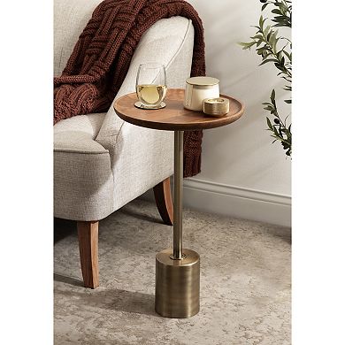 Xyler Wood and Metal Side Table 14x14x24