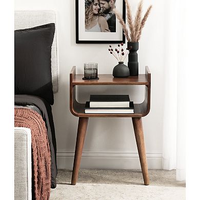 Quilby Wood Side Table 18x14x27