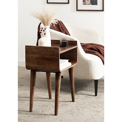 Quilby Wood Side Table 18x14x27