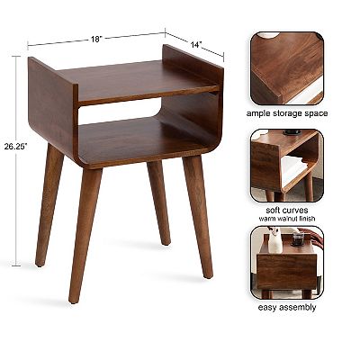 Quilby Wood Side Table 18x14x27