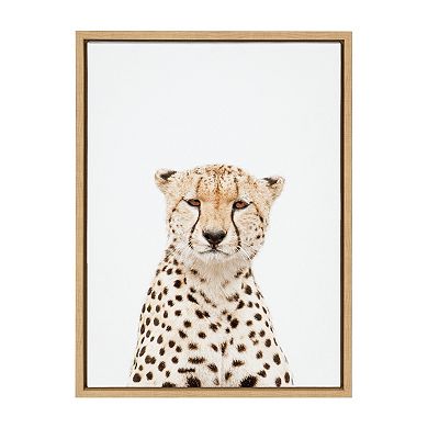 Sylvie Cheetah Portrait Framed Canvas by Amy Peterson Art Studio