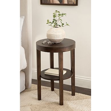 Talcott Round Wood Side Table