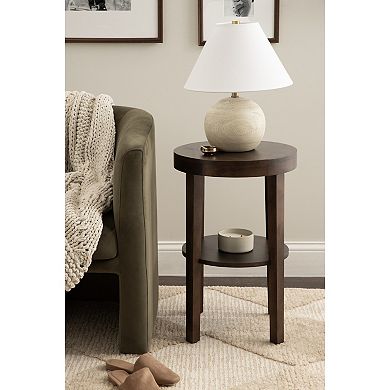 Talcott Round Wood Side Table