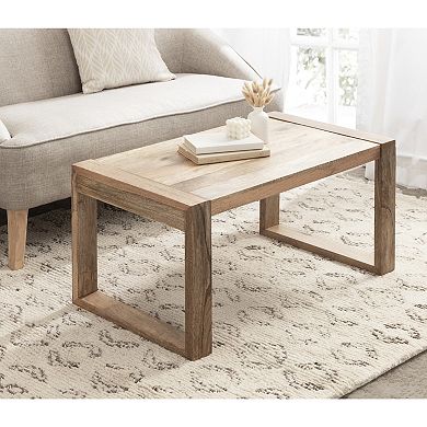 Dhillion Wood Rectangle Coffee Table 36x20x18